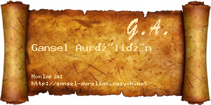 Gansel Aurélián névjegykártya